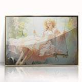 Vintage Portrait Art | Elegant Portrait of Woman on Swing