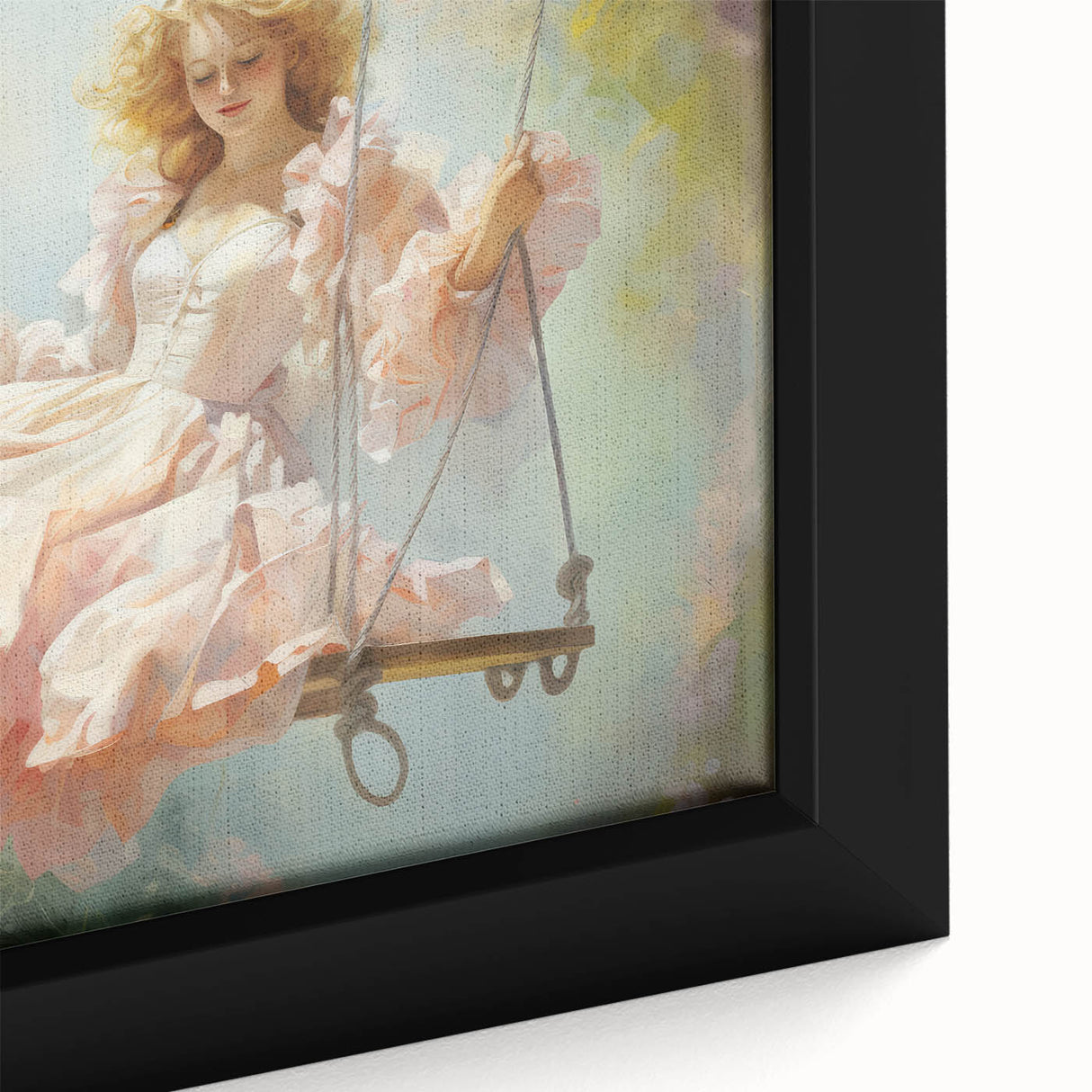 Vintage Portrait Art | Elegant Portrait of Woman on Swing