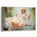 Vintage Portrait Art | Elegant Portrait of Woman on Swing