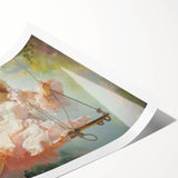 Vintage Portrait Art | Elegant Portrait of Woman on Swing