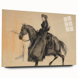 Vintage Portrait Art | Antique Equestrian Portrait Drawing