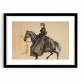 Vintage Portrait Art | Antique Equestrian Portrait Drawing
