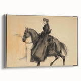 Vintage Portrait Art | Antique Equestrian Portrait Drawing