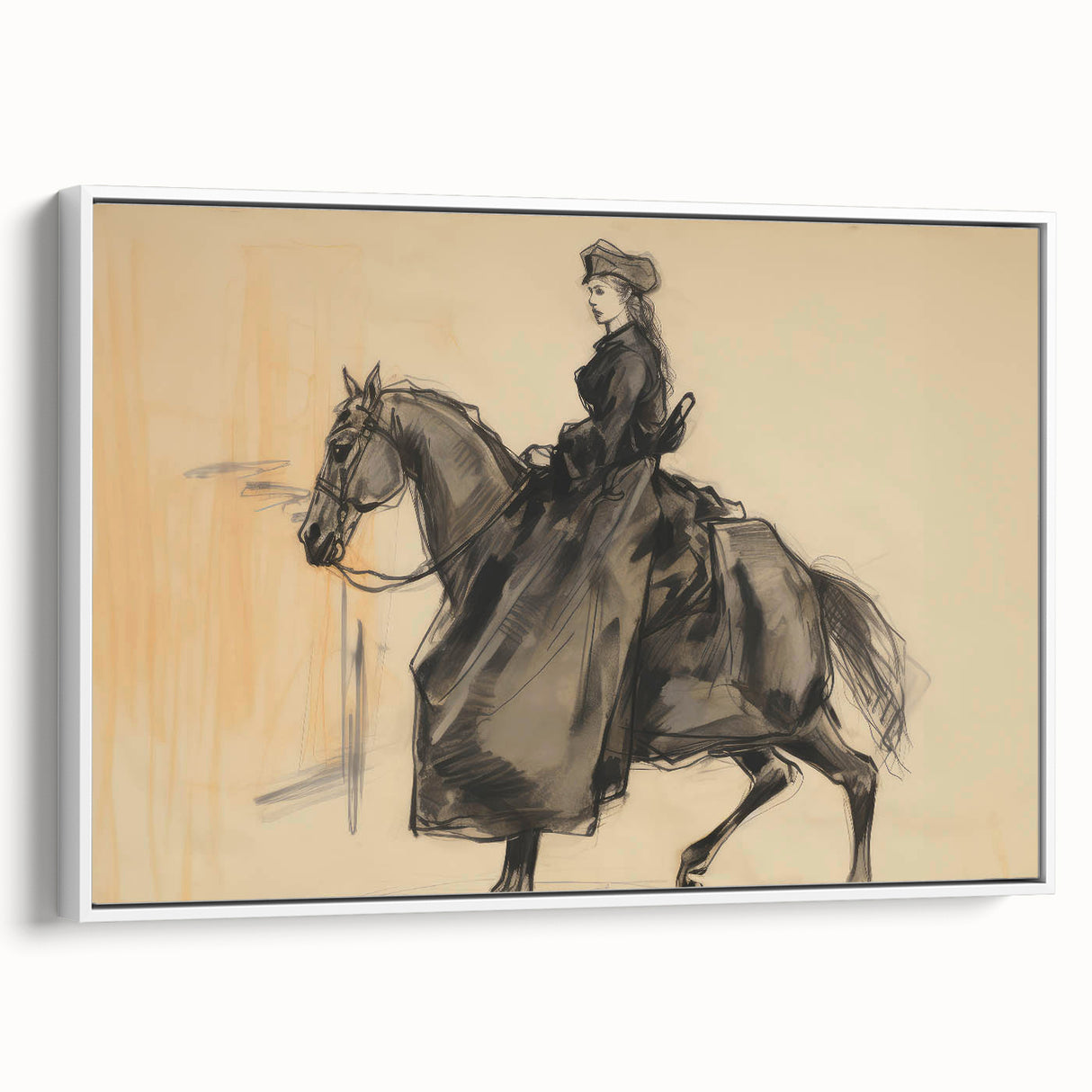 Vintage Portrait Art | Antique Equestrian Portrait Drawing