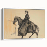 Vintage Portrait Art | Antique Equestrian Portrait Drawing