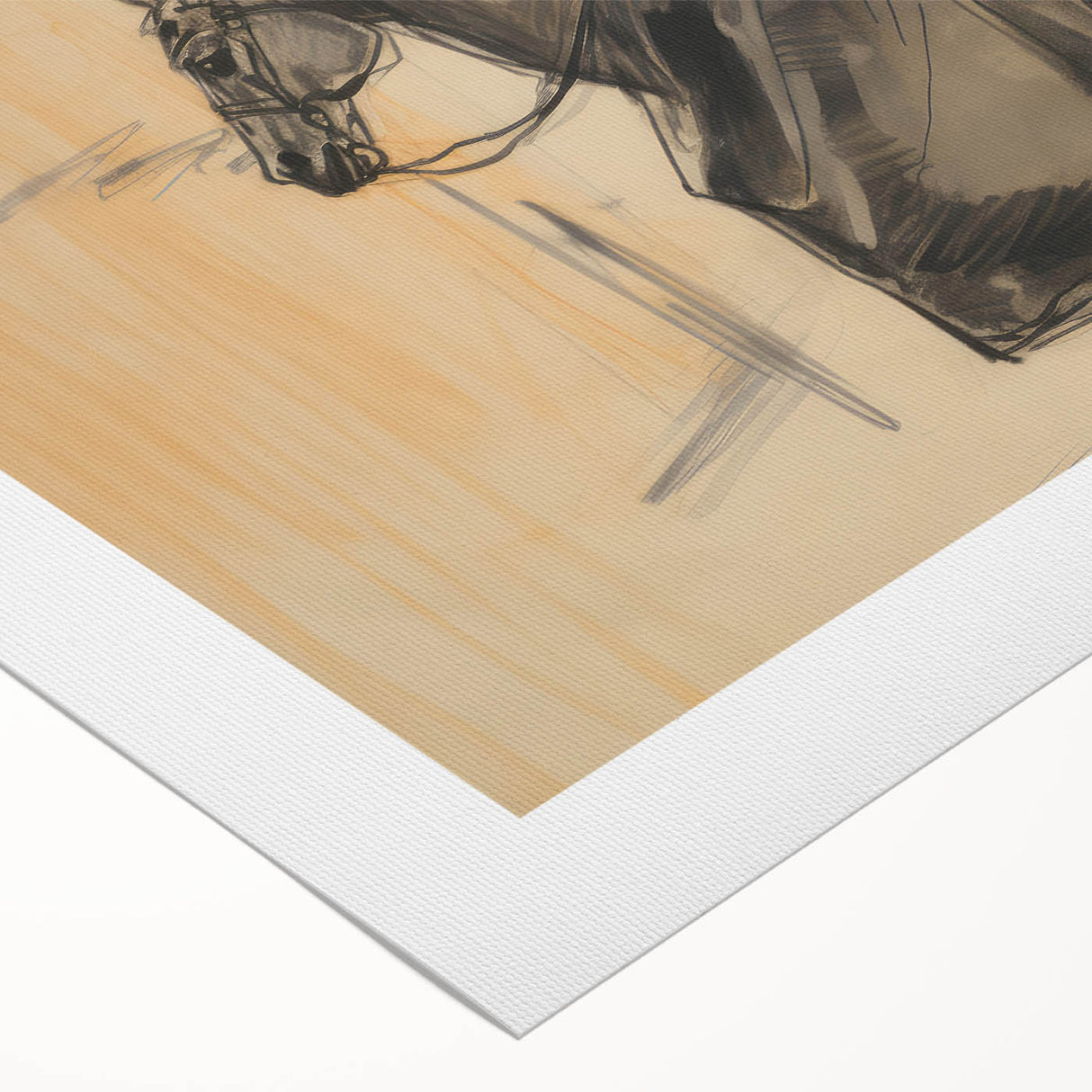 Vintage Portrait Art | Antique Equestrian Portrait Drawing