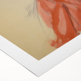Vintage Portrait Art | Antique Equestrian Lady in Red Dress
