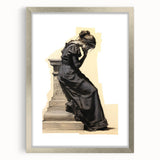 Antique Portrait Prints – Thoughtful Vintage Lady Sketch Artwork