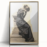 Antique Portrait Prints – Thoughtful Vintage Lady Sketch Artwork