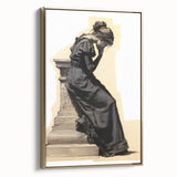 Antique Portrait Prints – Thoughtful Vintage Lady Sketch Artwork