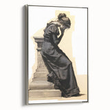 Antique Portrait Prints – Thoughtful Vintage Lady Sketch Artwork