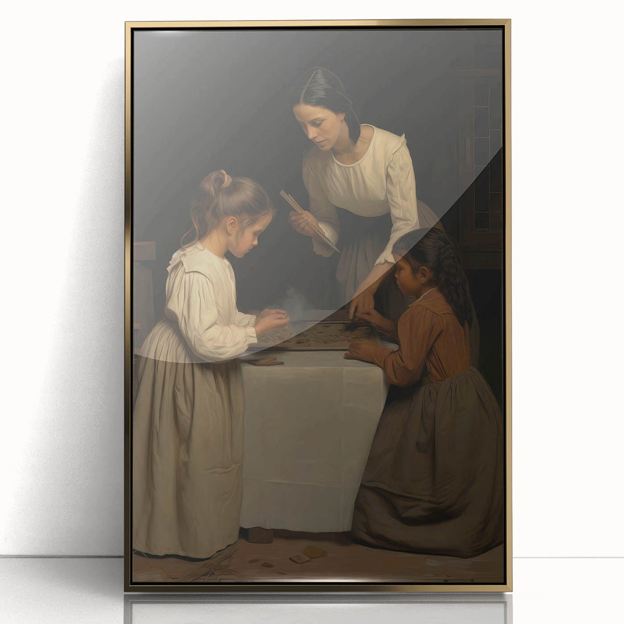Vintage Portrait Art – Timeless Family Moment in Classic Style