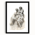 Classic Portrait Artwork – Vintage Sketch of Women in Reflection