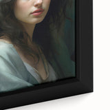 Vintage Portrait Art – Elegant Woman in Soft Draped Hood Wall Print