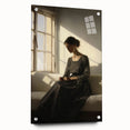 Vintage Portrait Art – Elegant Woman in Sunlit Window Wall Print