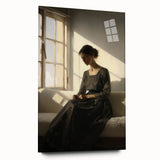 Vintage Portrait Art – Elegant Woman in Sunlit Window Wall Print