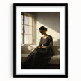 Vintage Portrait Art – Elegant Woman in Sunlit Window Wall Print