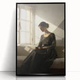 Vintage Portrait Art – Elegant Woman in Sunlit Window Wall Print