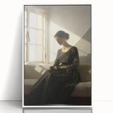 Vintage Portrait Art – Elegant Woman in Sunlit Window Wall Print
