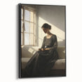 Vintage Portrait Art – Elegant Woman in Sunlit Window Wall Print
