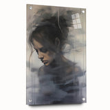 Timeless Portrait Print – Abstract Vintage Woman in Deep Reflection