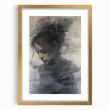 Timeless Portrait Print – Abstract Vintage Woman in Deep Reflection