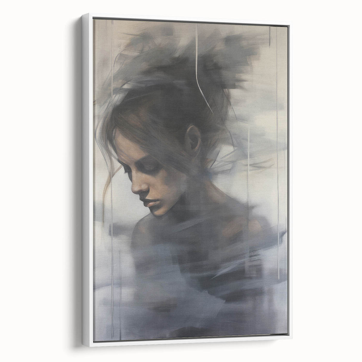 Timeless Portrait Print – Abstract Vintage Woman in Deep Reflection