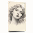 Vintage Portrait Art – Monochrome Lady Sketch Canvas Print