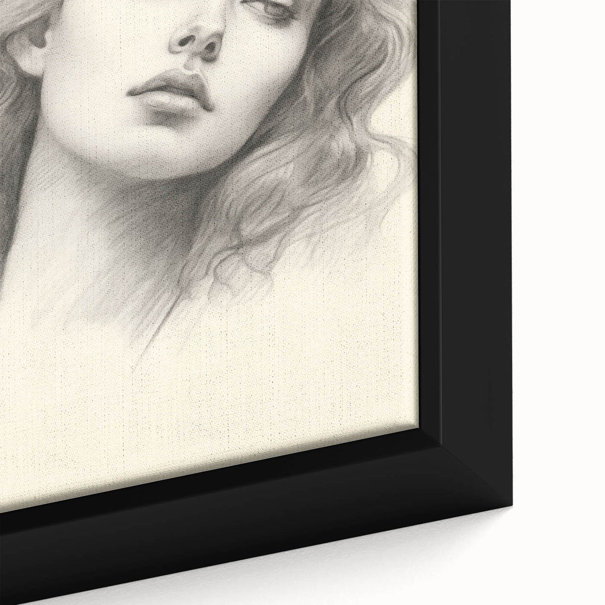 Vintage Portrait Art – Monochrome Lady Sketch Canvas Print