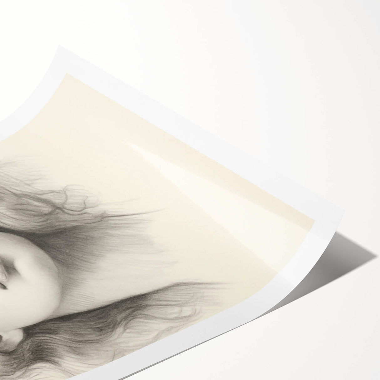 Vintage Portrait Art – Monochrome Lady Sketch Canvas Print