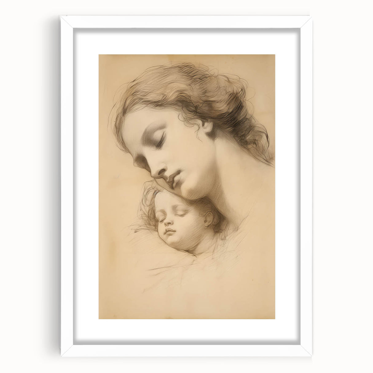 Vintage Portrait Art - Timeless Mother & Child Antique Print