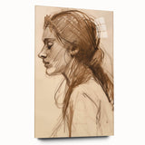 Antique Sketch Portrait Art – Retro Charcoal Canvas & Prints