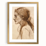 Antique Sketch Portrait Art – Retro Charcoal Canvas & Prints