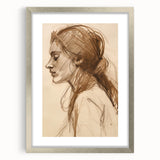 Antique Sketch Portrait Art – Retro Charcoal Canvas & Prints