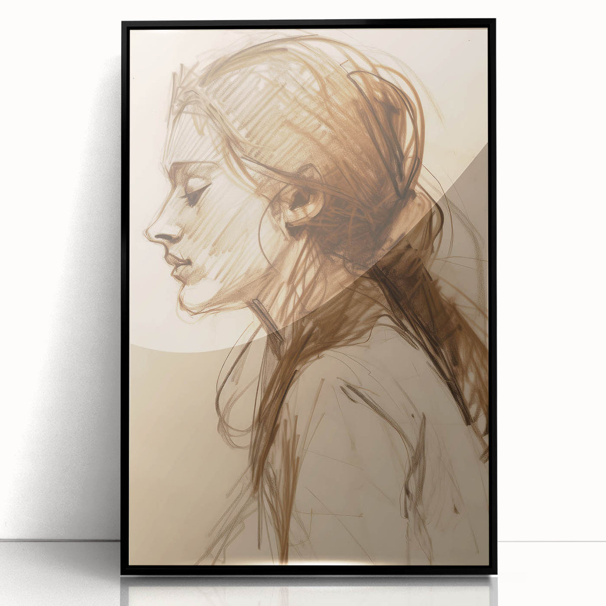 Antique Sketch Portrait Art – Retro Charcoal Canvas & Prints