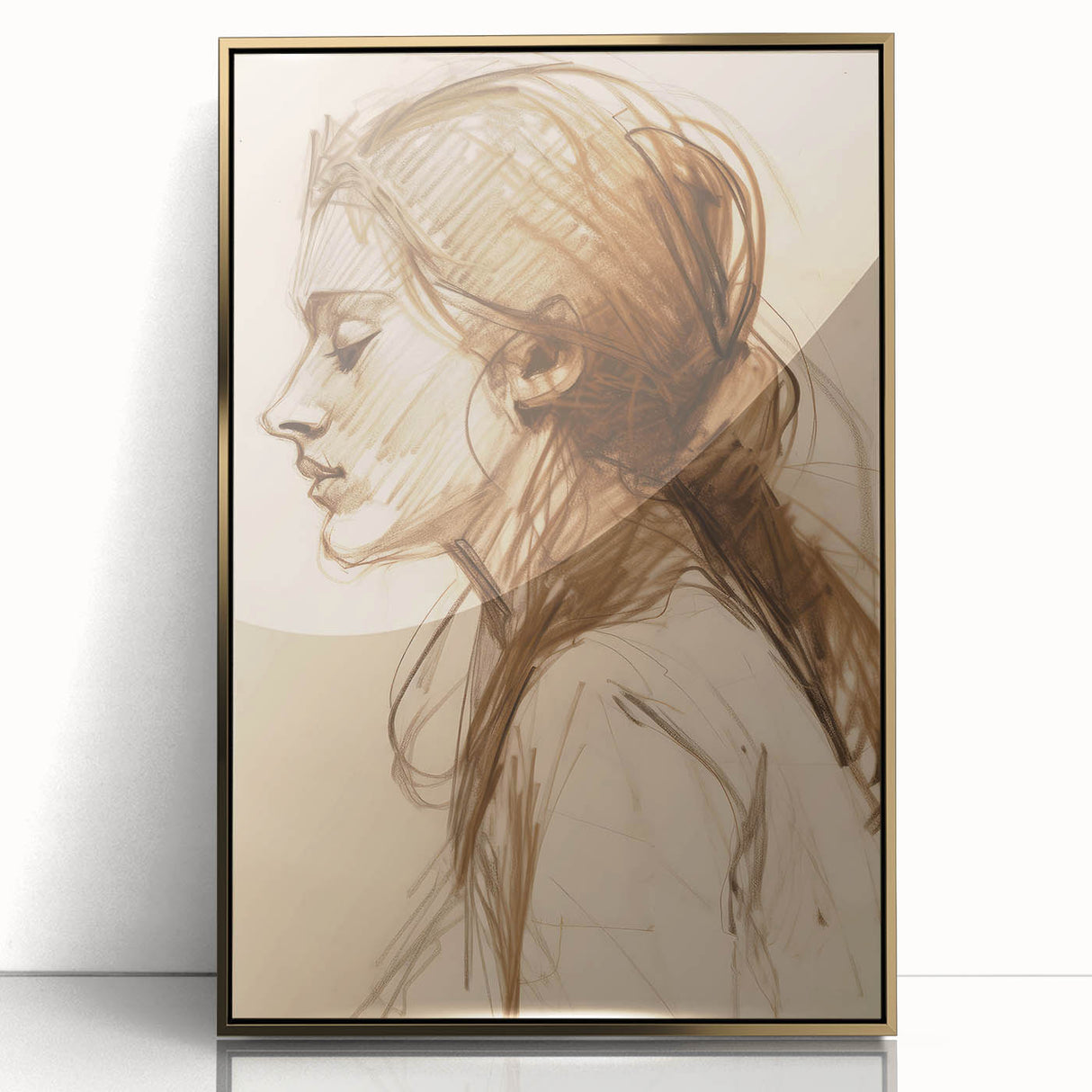 Antique Sketch Portrait Art – Retro Charcoal Canvas & Prints