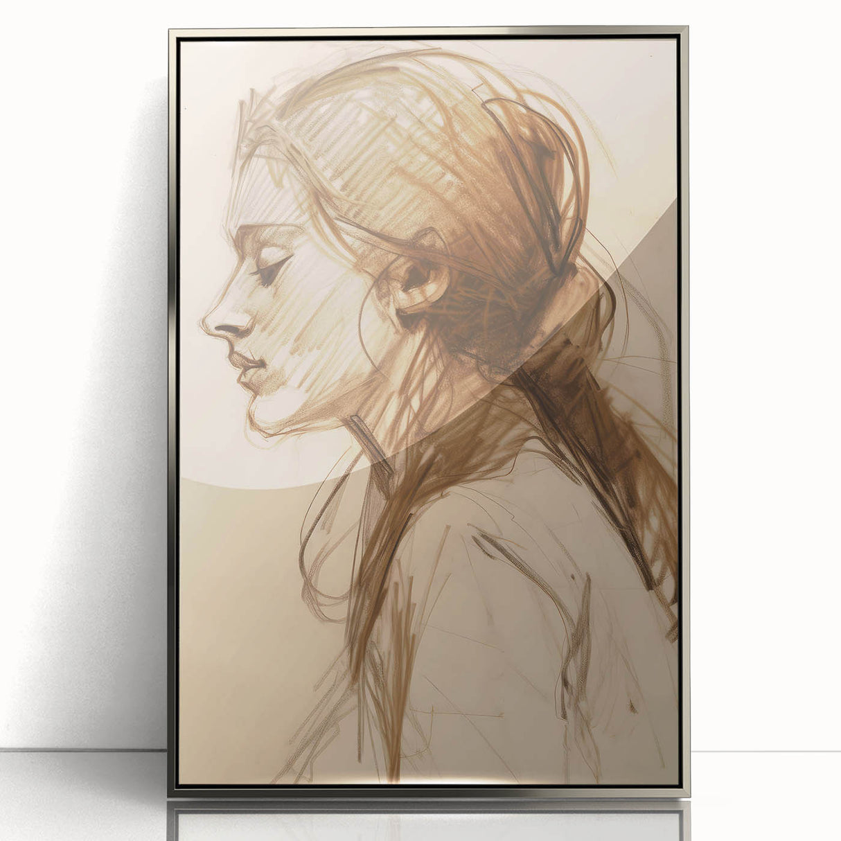 Antique Sketch Portrait Art – Retro Charcoal Canvas & Prints