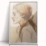Antique Sketch Portrait Art – Retro Charcoal Canvas & Prints