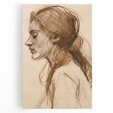 Antique Sketch Portrait Art – Retro Charcoal Canvas & Prints