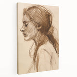 Antique Sketch Portrait Art – Retro Charcoal Canvas & Prints