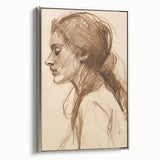 Antique Sketch Portrait Art – Retro Charcoal Canvas & Prints