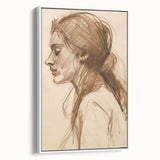Antique Sketch Portrait Art – Retro Charcoal Canvas & Prints