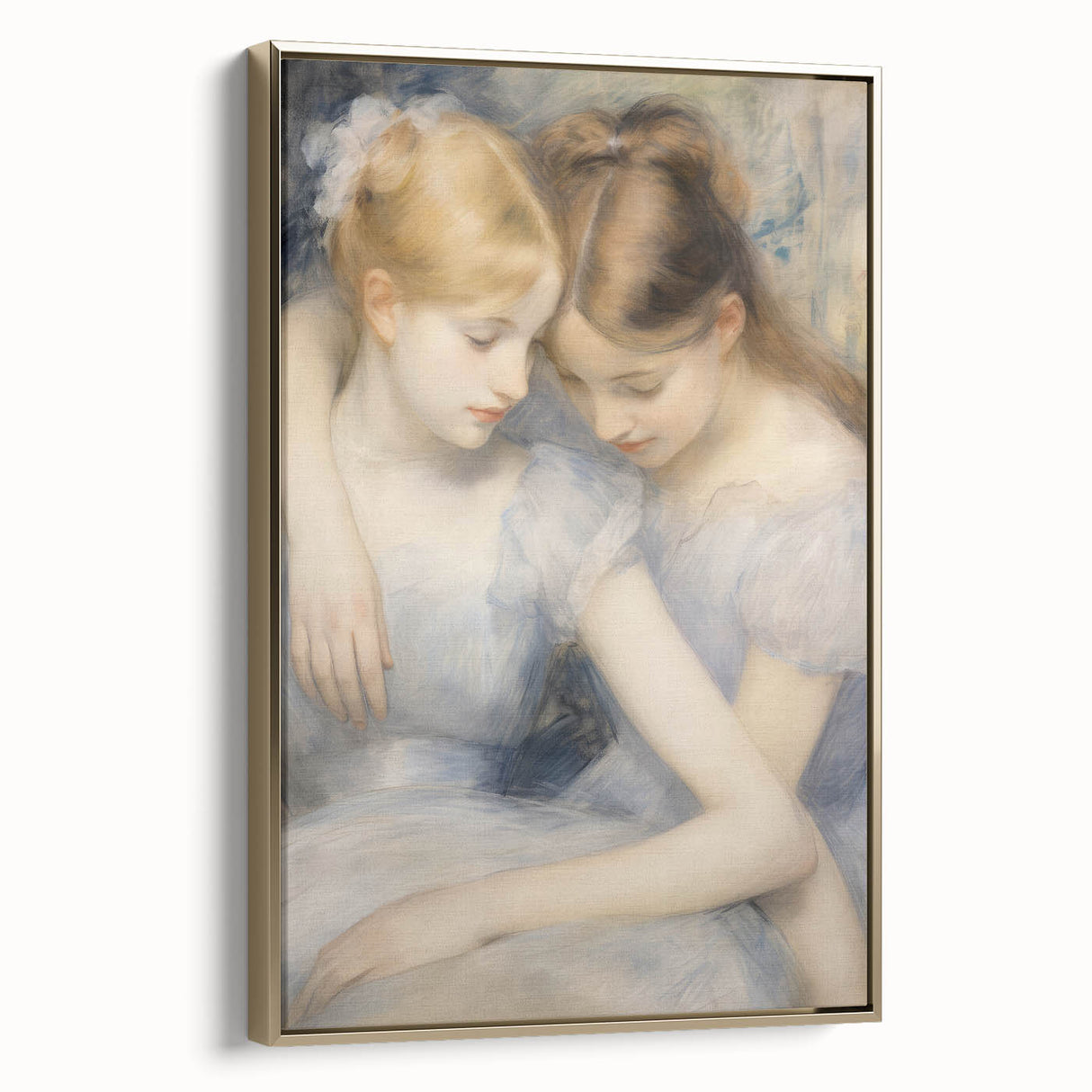 Romantic Vintage Portrait Art – Antique Sisterhood Canvas & Prints