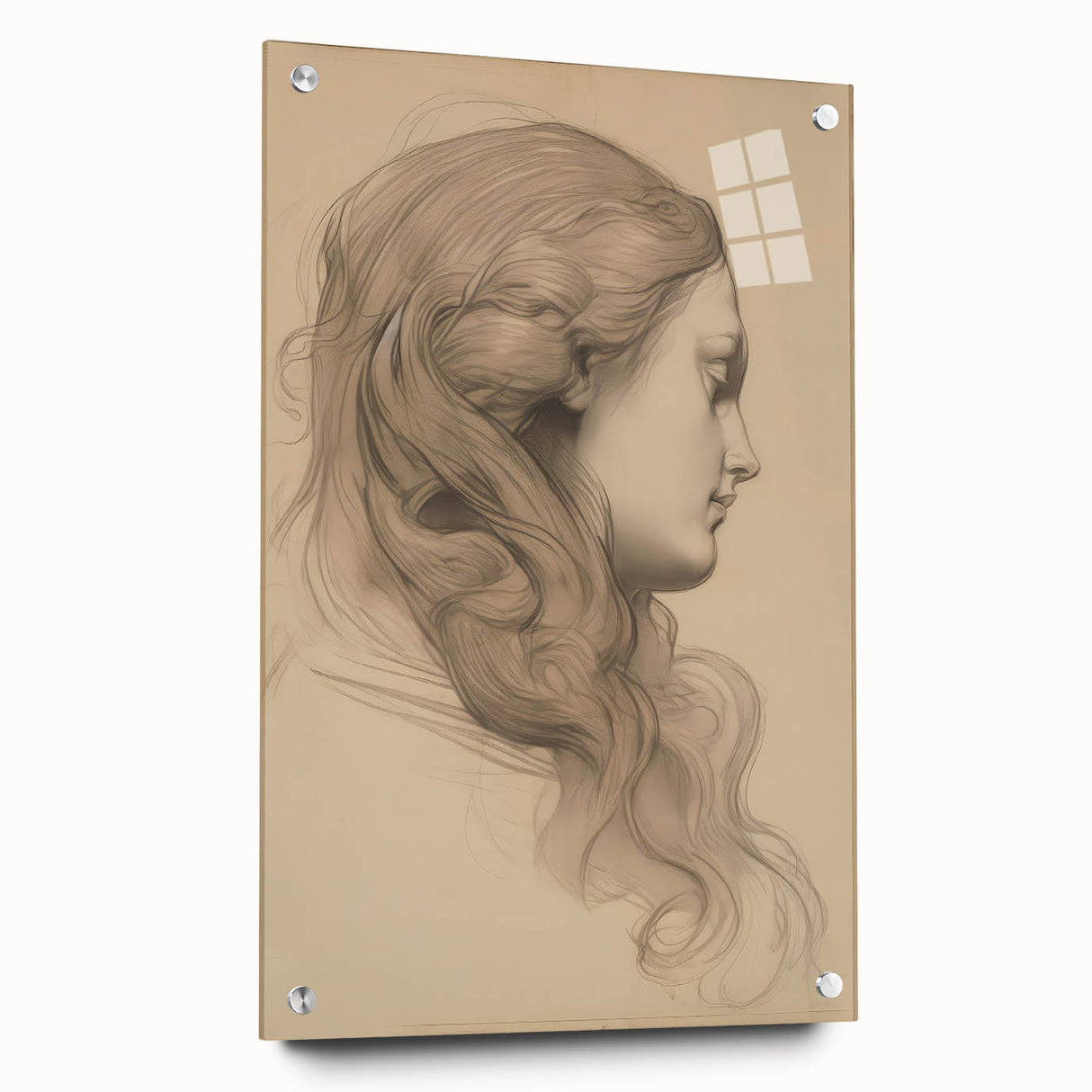 Elegant Vintage Sketch Portrait – Antique Charcoal Canvas & Prints