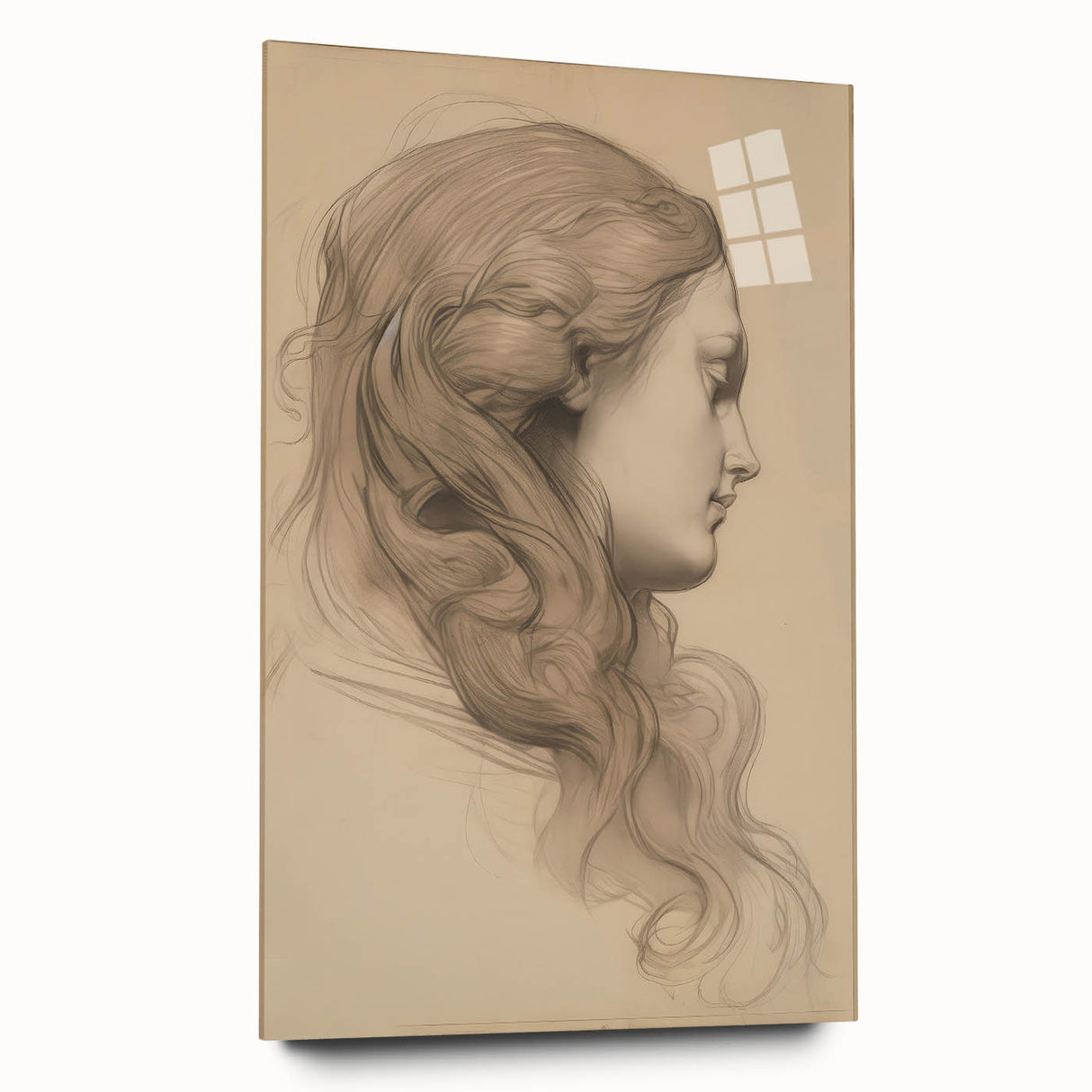Elegant Vintage Sketch Portrait – Antique Charcoal Canvas & Prints