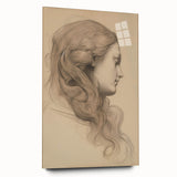 Elegant Vintage Sketch Portrait – Antique Charcoal Canvas & Prints