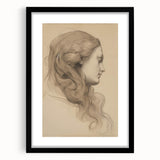 Elegant Vintage Sketch Portrait – Antique Charcoal Canvas & Prints