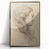 Elegant Vintage Sketch Portrait – Antique Charcoal Canvas & Prints