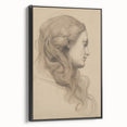 Elegant Vintage Sketch Portrait – Antique Charcoal Canvas & Prints