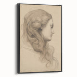 Elegant Vintage Sketch Portrait – Antique Charcoal Canvas & Prints